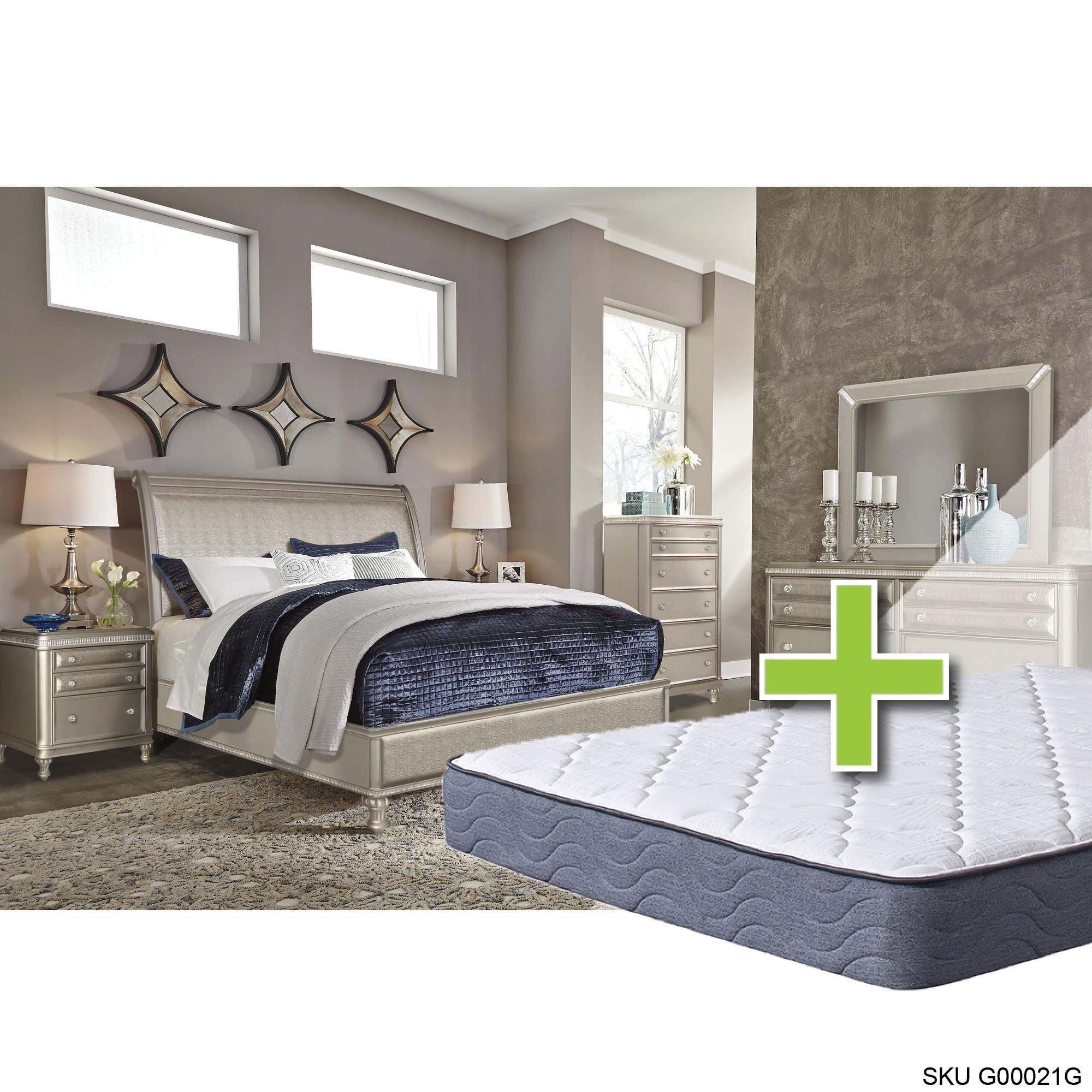 Rent to Own Riversedge Furniture Glam II 6 Piece Queen Bedroom Set w